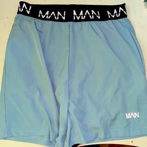 Boohooman running shorts with internal compression shorts